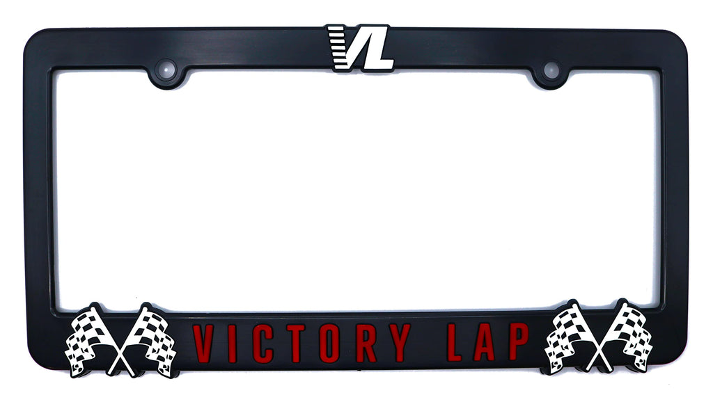 LP Frameworks Victory Lap Universal 3D Raised License Plate Frame | 1 Pack Car License Plate Cover | Universal US Car Black License Plate Holder | Auto Accessories (Car, Truck and SUV)