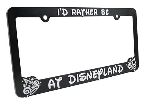 LP Frameworks Rather Be at Disneyland 3D Raised License Plate Frame | 1 Pack Car License Plate Cover | Universal US Black License Plate Holder | Auto Accessories (Car, Truck and SUV)