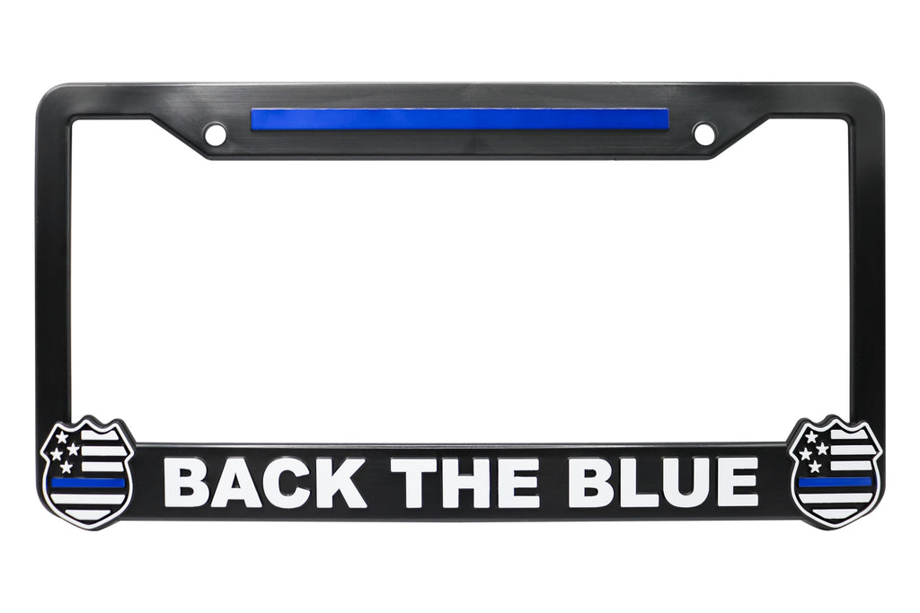 LP Frameworks Back The Blue for Police Support 3D Raised License Plate Frame | 1 Pack USA Car License Plate Cover | Universal US Car License Plate Holder | Auto Accessories (Car, Truck and SUV)