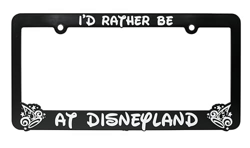 LP Frameworks Rather Be at Disneyland 3D Raised License Plate Frame | 1 Pack Car License Plate Cover | Universal US Black License Plate Holder | Auto Accessories (Car, Truck and SUV)