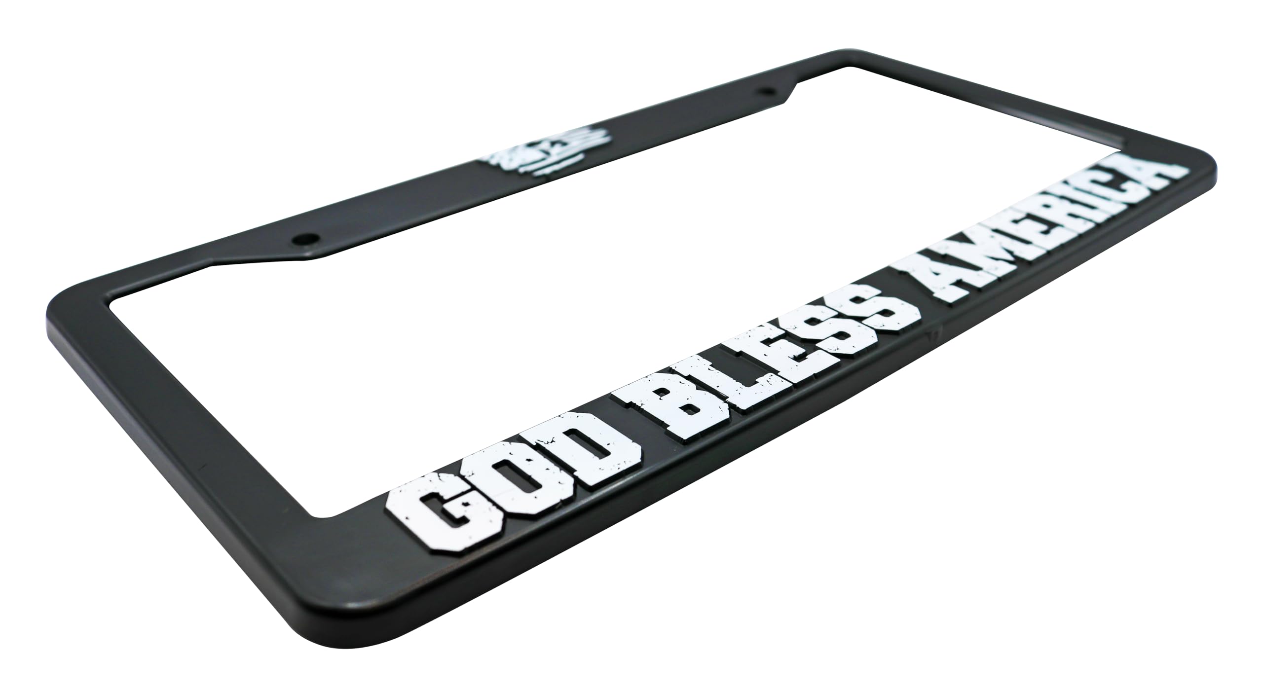 LP Frameworks God Bless America for USA 3D Raised License Plate Frame | 1 Pack Car US License Plate Cover | Universal US Black License Plate Holder | Auto Accessories (Car, Truck and SUV)