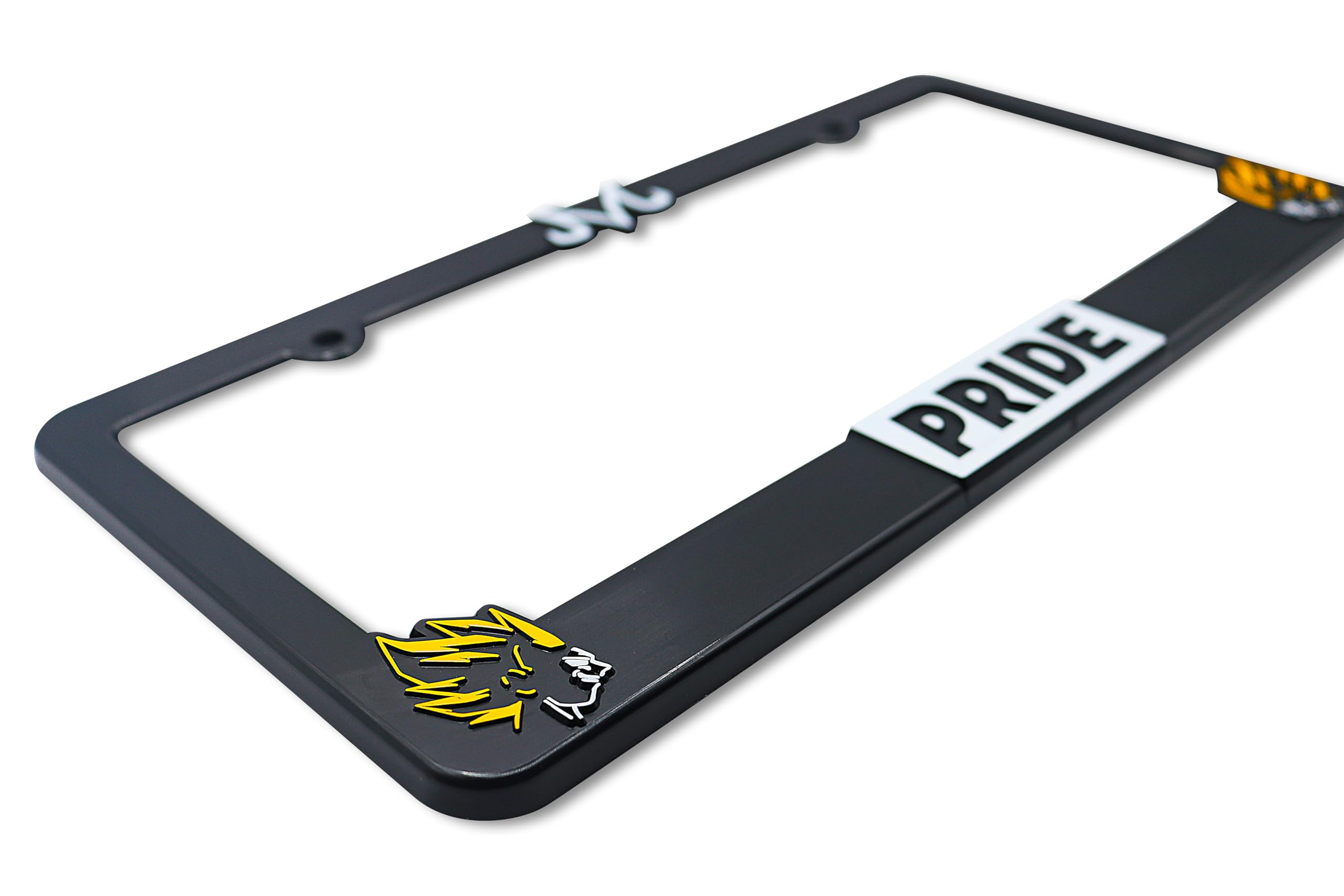 LP Frameworks Saiyan Pride V2 3D Raised License Plate Frame | 1 Pack Character License Plate Cover | Universal US Car Black License Plate Holder | Auto Accessories (Car, Truck and SUV)