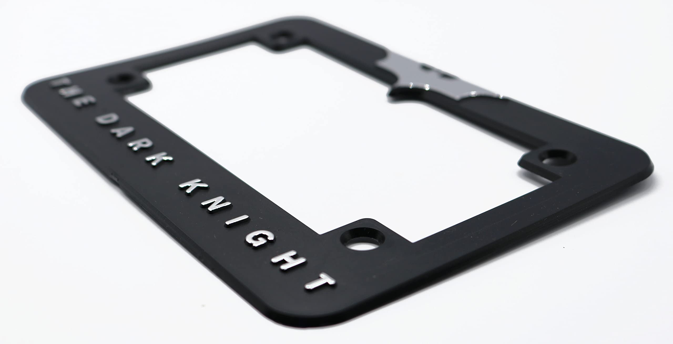 LP Frameworks Dark Knight V2 3D Raised License Plate Frame | 1 Pack Car License Plate Cover | Universal US Black License Plate Holder | Auto Accessories (Car, Truck and SUV) (Chrome)
