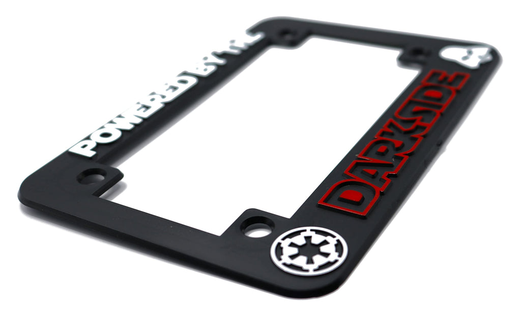LP Frameworks Powered by The Darkside 3D Raised License Plate Frame | 1 Pack License Plate Cover | Universal US Car Black License Plate Holder | Auto Accessories (Car, Truck and SUV)