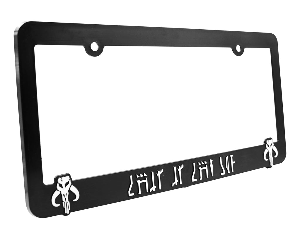 LP Frameworks This The Way (Script) for Mandalorian Fans 3D Raised License Plate Frame | 1 Pack Car License Plate Cover | Universal US License Plate Holder | Auto Accessories (Car, Truck and SUV)