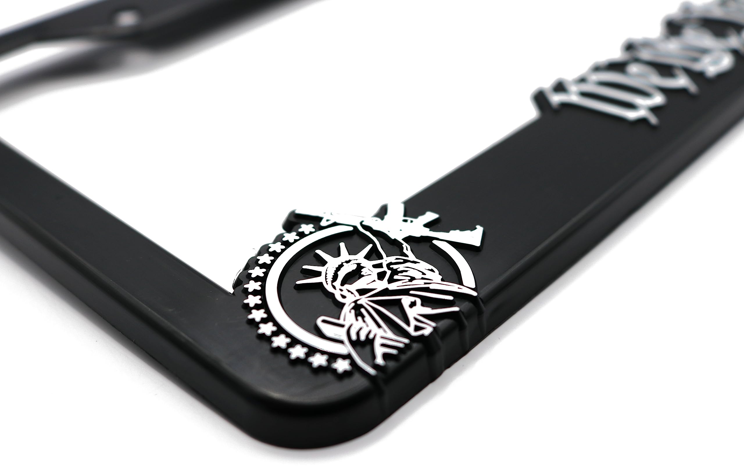 LP Frameworks We The People for America 3D Raised License Plate Frame | 1 Pack Car License Plate Cover | Universal US Car Black License Plate Holder | Auto Accessories