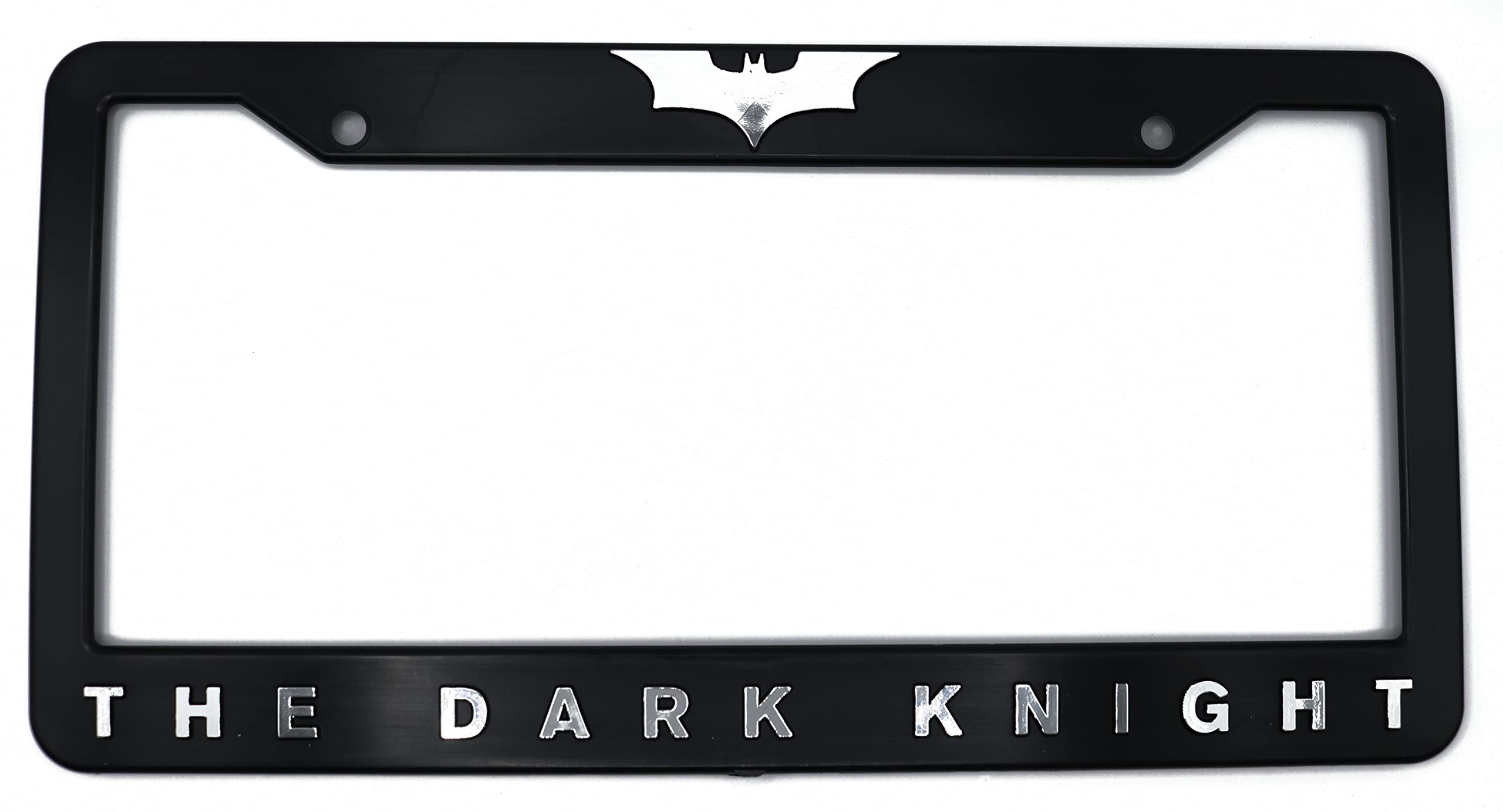 LP Frameworks Dark Knight V2 3D Raised License Plate Frame | 1 Pack Car License Plate Cover | Universal US Black License Plate Holder | Auto Accessories (Car, Truck and SUV) (Chrome)