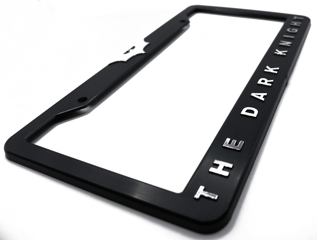 LP Frameworks Dark Knight V2 3D Raised License Plate Frame | 1 Pack Car License Plate Cover | Universal US Black License Plate Holder | Auto Accessories (Car, Truck and SUV) (Chrome)